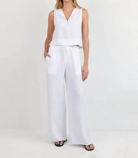 Bella Dahl - Women's Ruffle Waist Wide Leg Pant