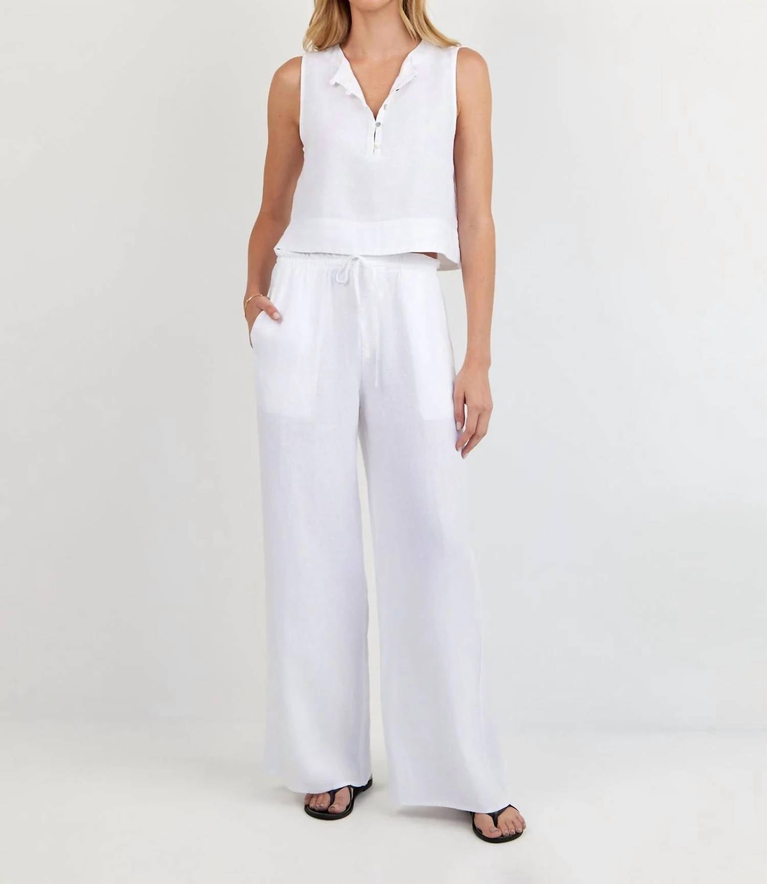 Bella Dahl - Women's Ruffle Waist Wide Leg Pant