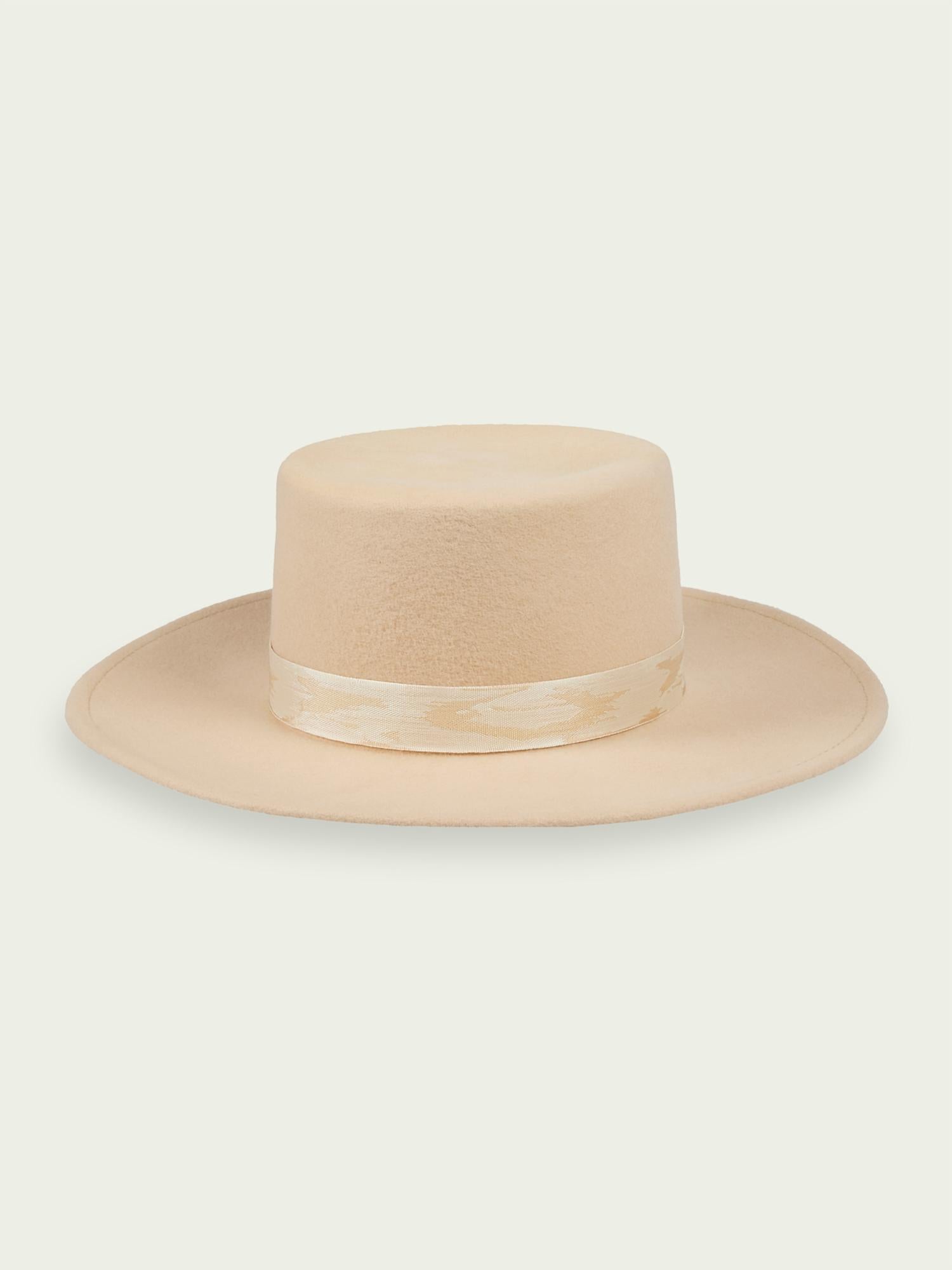 SCOTCH & SODA Women's Fedora Wool Hat in sand - women's hat