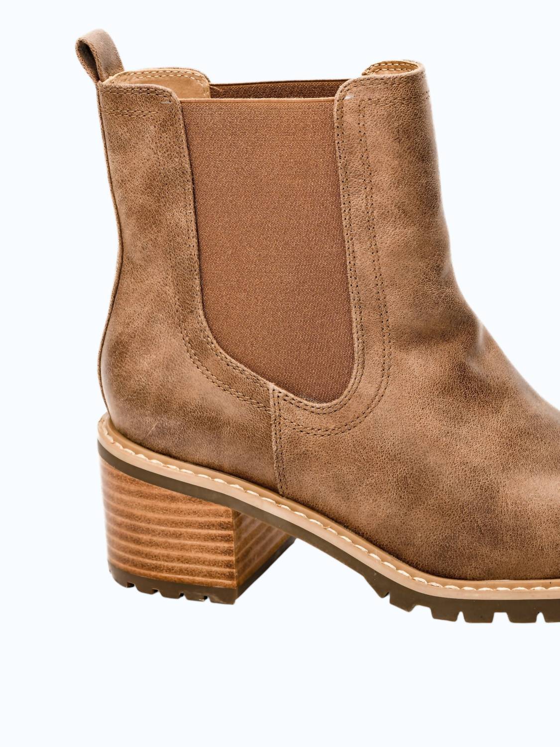Corkys Footwear Women's Doohickey Bootie in taupe - women's shoe - detail view