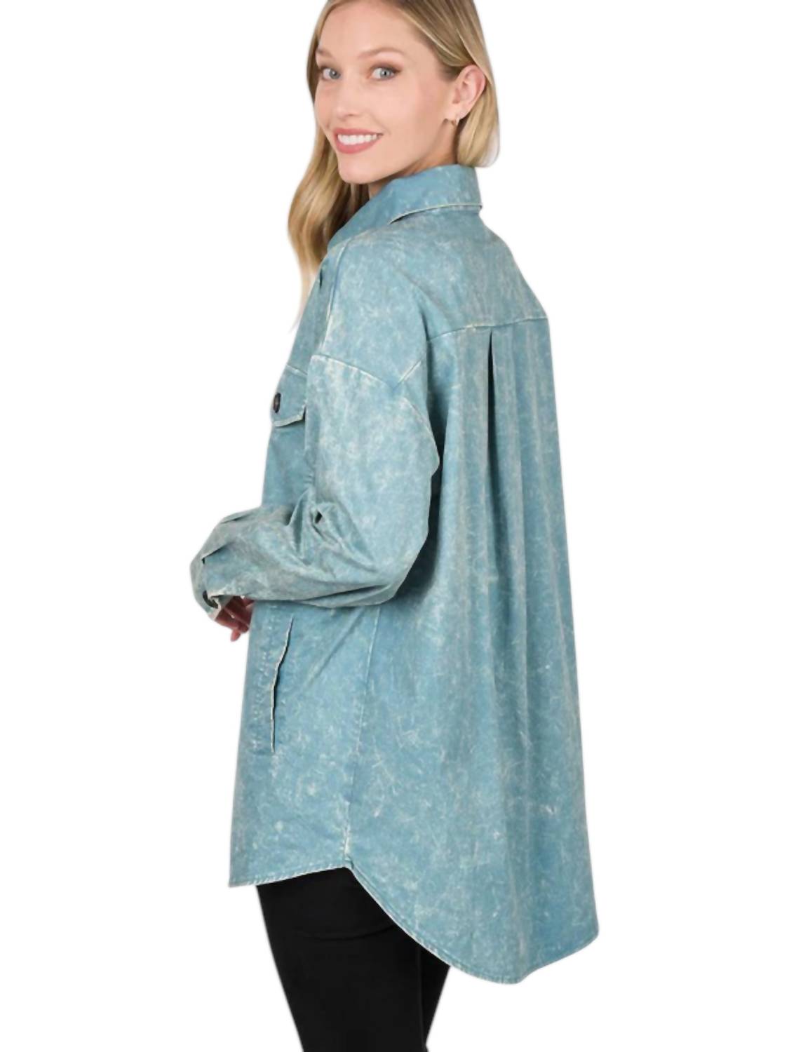 Zenana - Oversized Vintage Washed Shacket