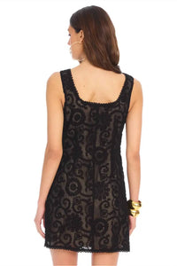 ALLISON NEW YORK Renee Overlay Mini Dress in black - women's dress - detail view