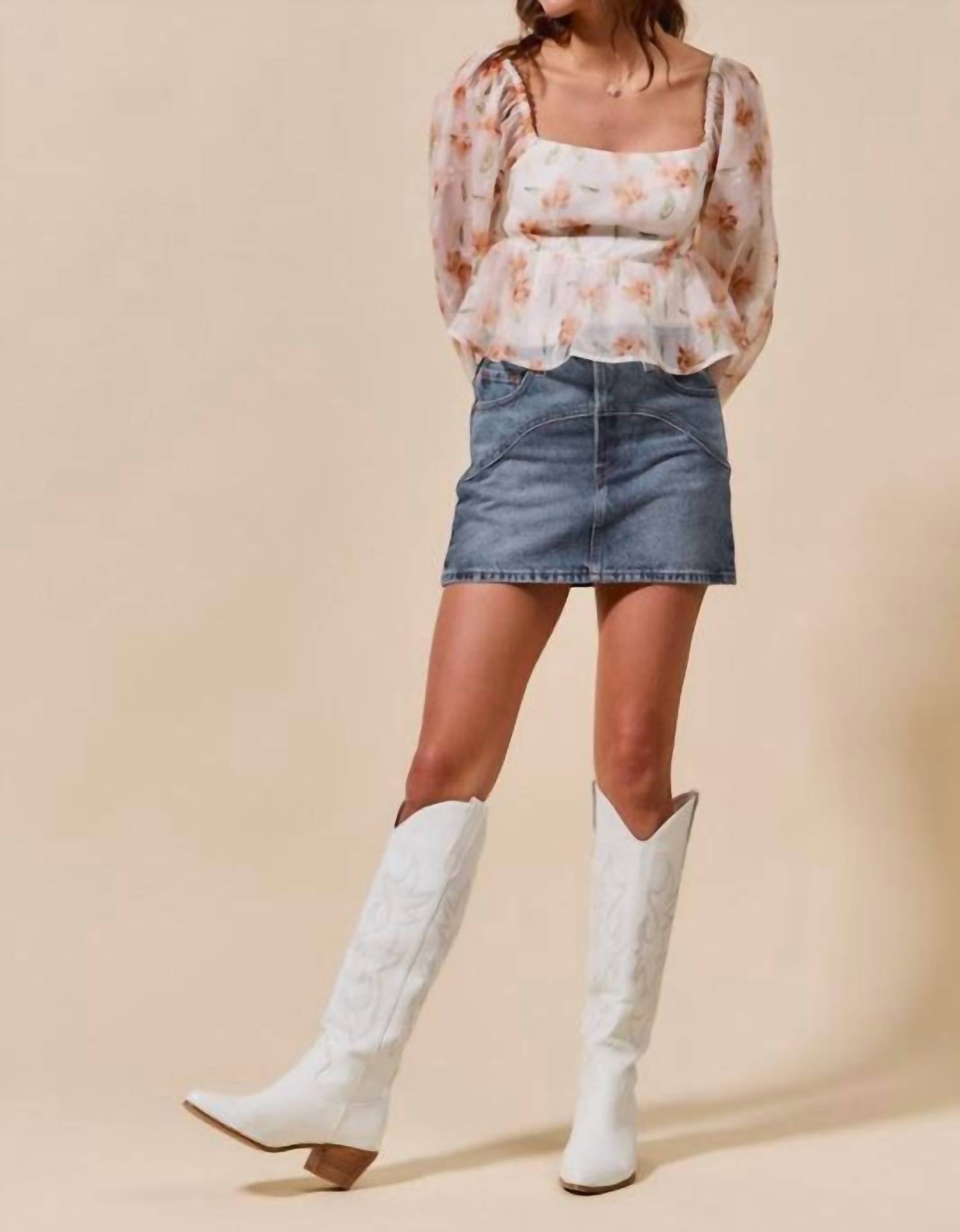 So Me - Washed Denim Mini Skirt
