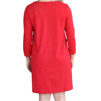 Lilla P - 3/4 Sleeve Split Neck Mini Dress