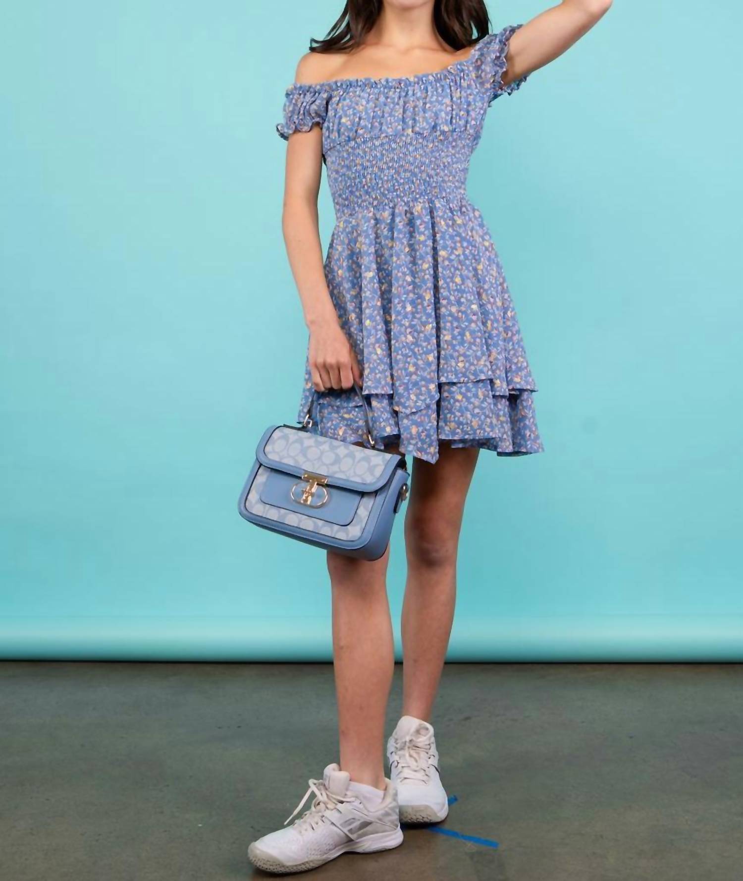 MISS BEHAVE GIRLS Floral Dress in sage blue - kids' dress