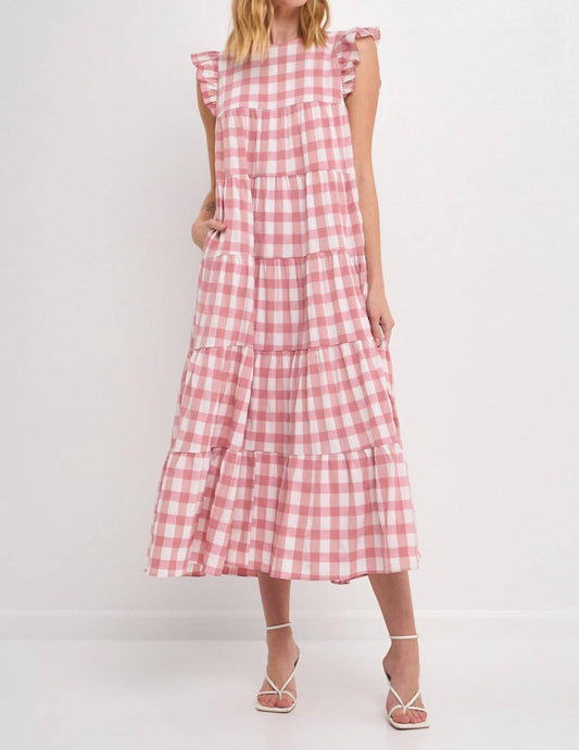 Sweet Gingham Tiered Maxi Dress