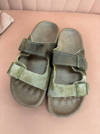 Little Daisy Closet - Women's Western Suede Rivet Slip-on Sandals