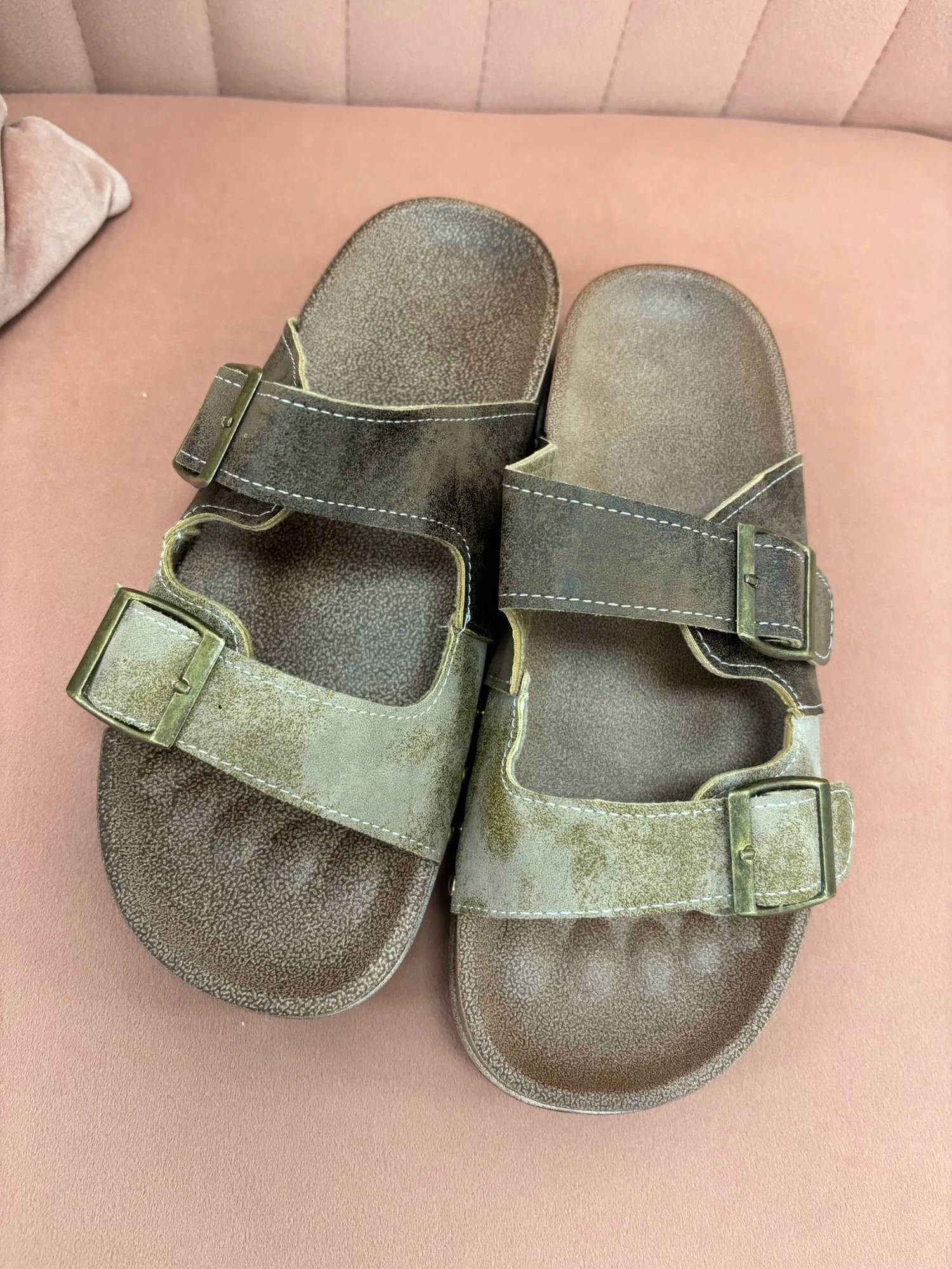 Little Daisy Closet - Women's Western Suede Rivet Slip-on Sandals
