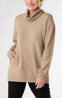 Mint Exclusives - Heavenly Luxe Cowl Neck Cable Sweater