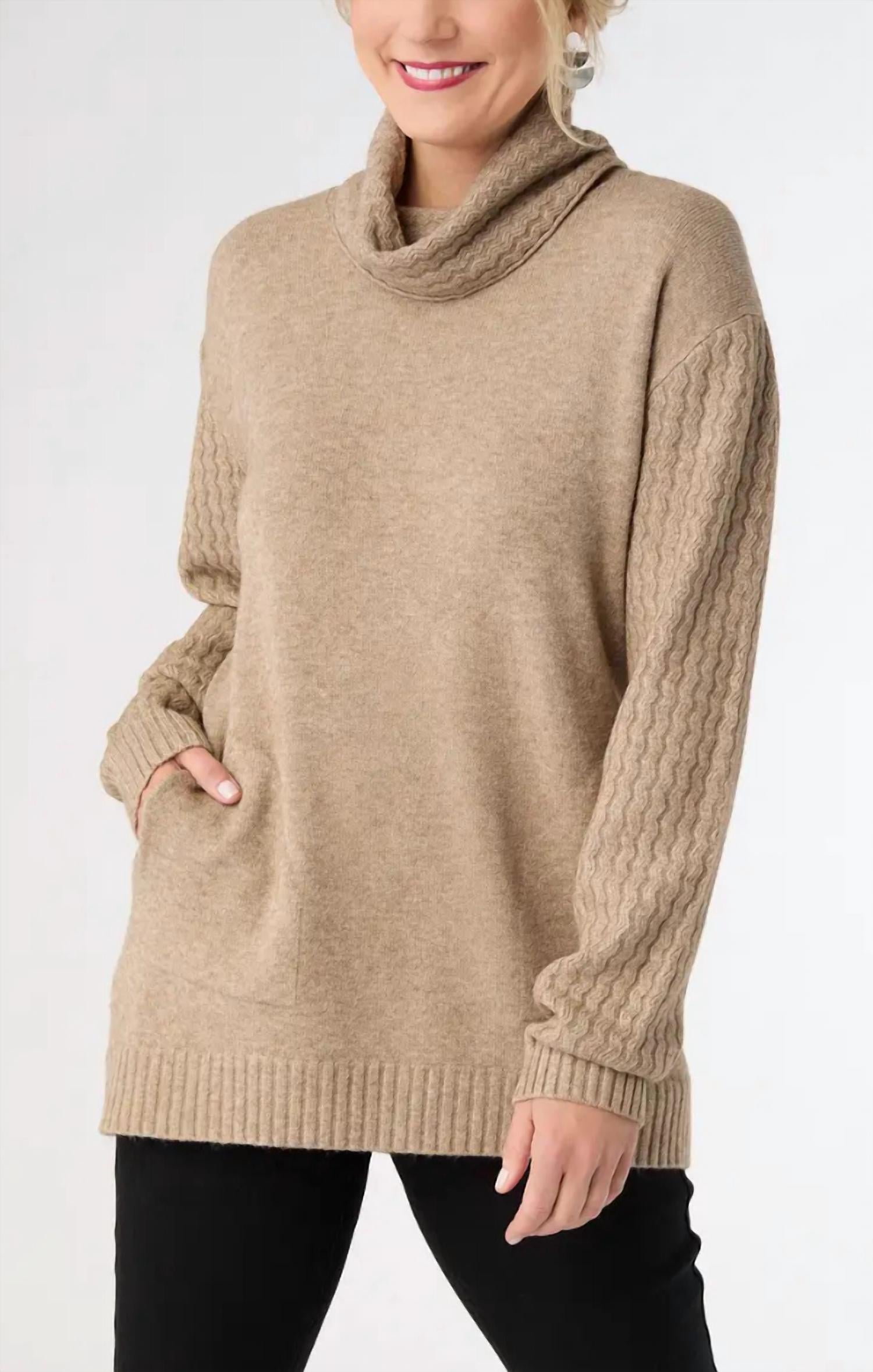 Mint Exclusives - Heavenly Luxe Cowl Neck Cable Sweater