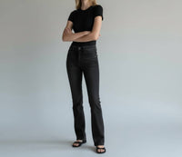 LOVERVET High Rise Boot Cut Jeans in black - women's jeans