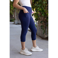 Julia Rose Nova Capri Pants With Pocket in navy - women's pants - alternate view