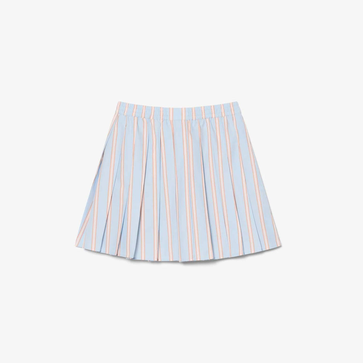 Lacoste - Poplin Short Striped Pleated Skirt