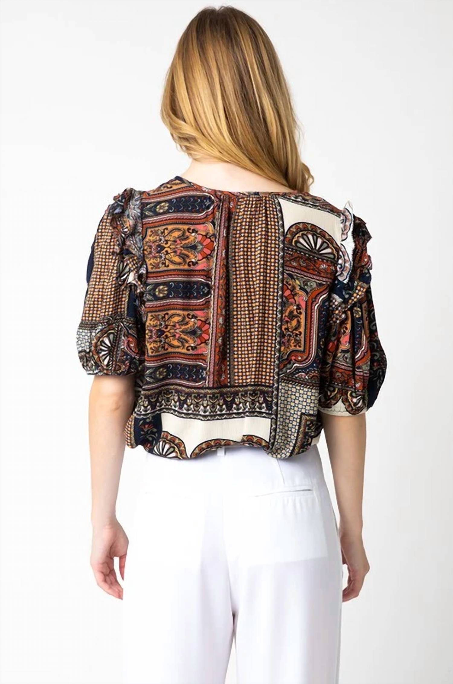 Olivaceous - Kora Half Sleeve Top