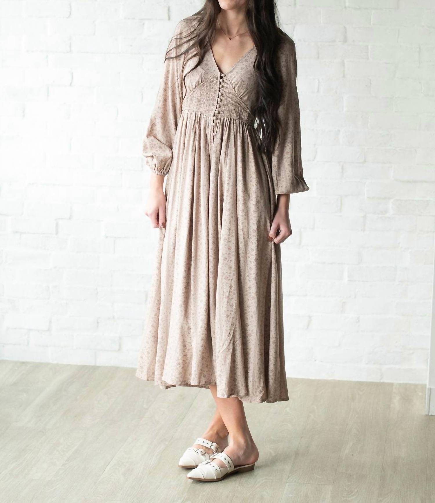 In-Loom - Women's Smocked Midi Dress