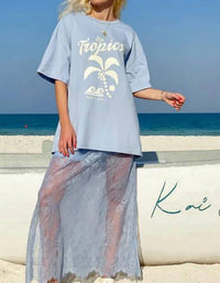 Palm Collective Daintree Lace Skirt in dusty blue - women's skirt