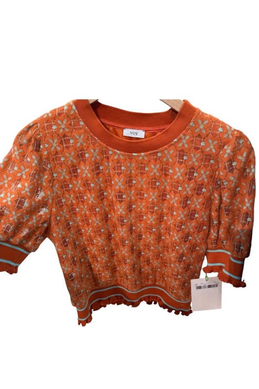 Voy - Lattice Crew Neck Sweater