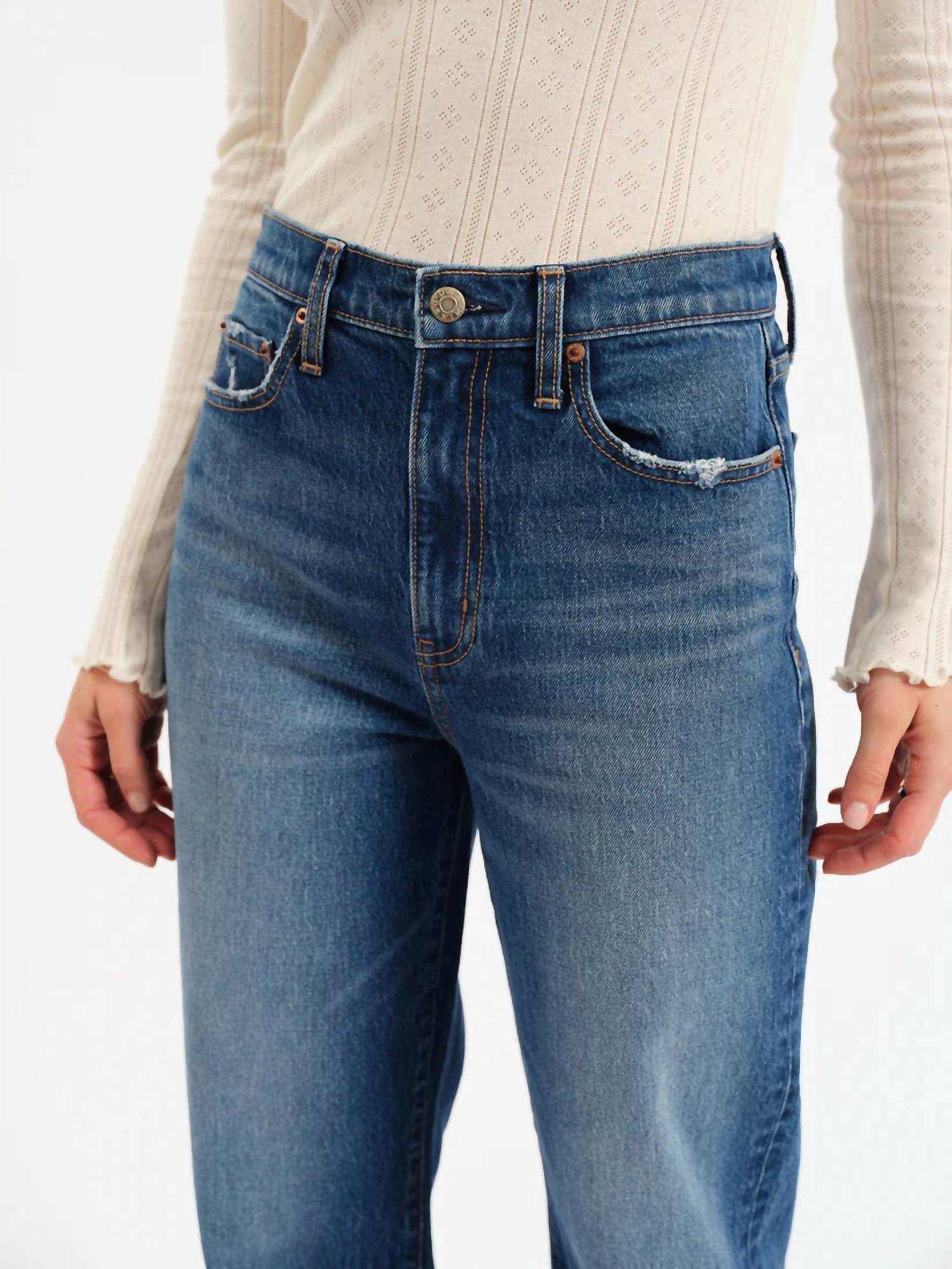 DAZE City Straight High Rise Jean in bright blue - women's jeans - view 6