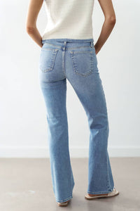 JUST BLACK DENIM Rory Low Rise Slim Bootcut Jeans in light denim - women's jeans - alternate view