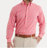 Southern Marsh Chatham Lines Performance Dress Shirt in coral slate - men's shirt