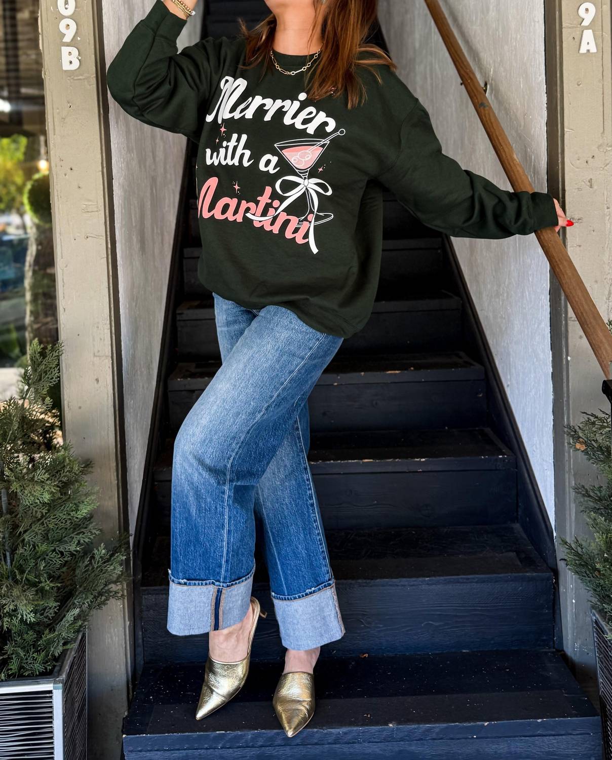 Sweet Claire - Merry Martini Christmas Sweatshirt