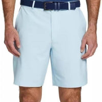 Walter Hagen Men's Performance Micro Lines Golf Shorts in soft blue - men's shorts
