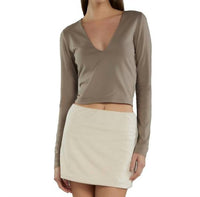 Les Tien - Dan Deep V-neck Long Sleeve Top
