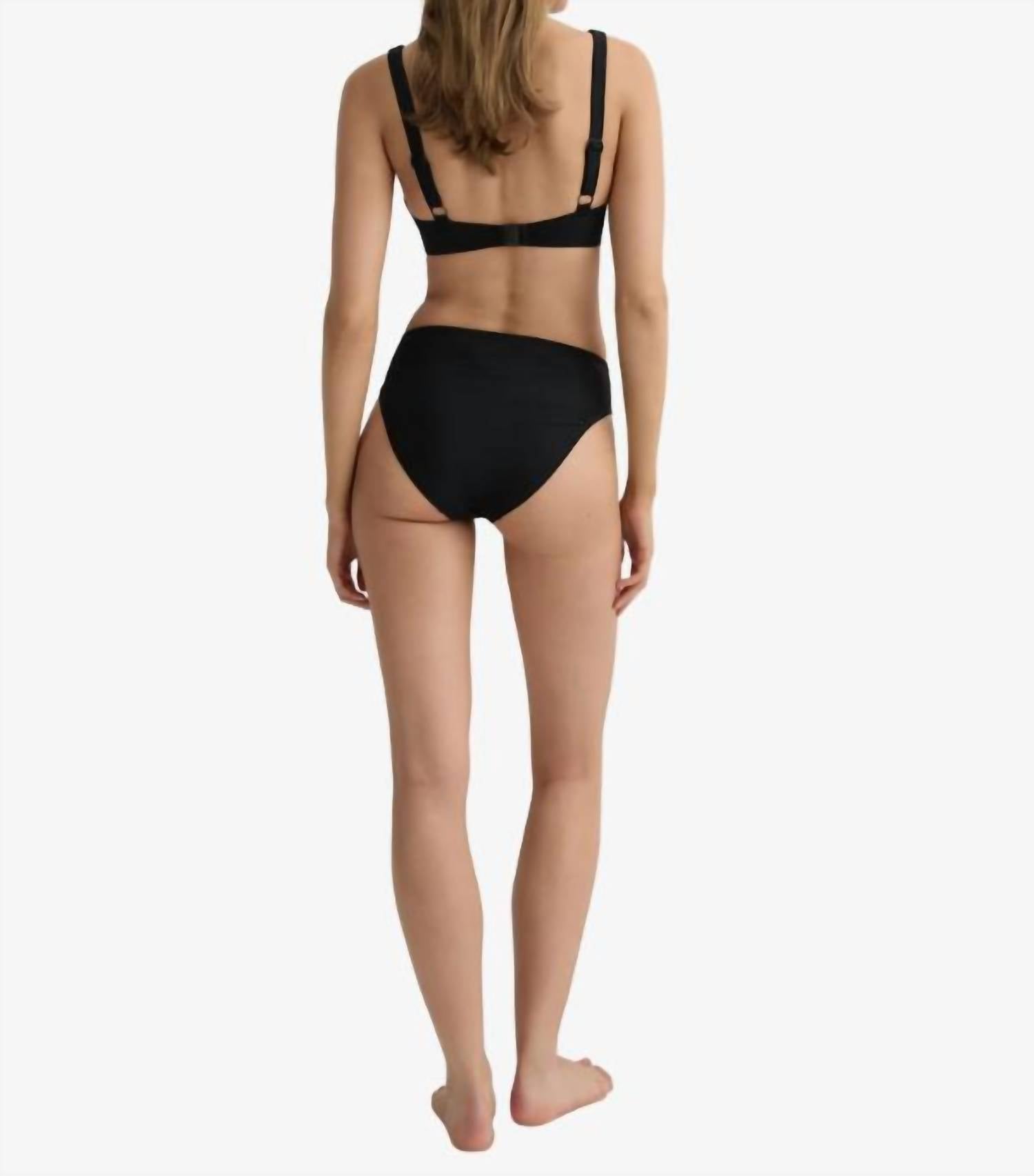 BONDI BORN Fern Bikini Bottom in black - women's swimwear - detail view