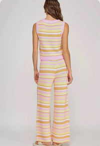 Strut & Bolt - Crochet Stripe Button Down Vest