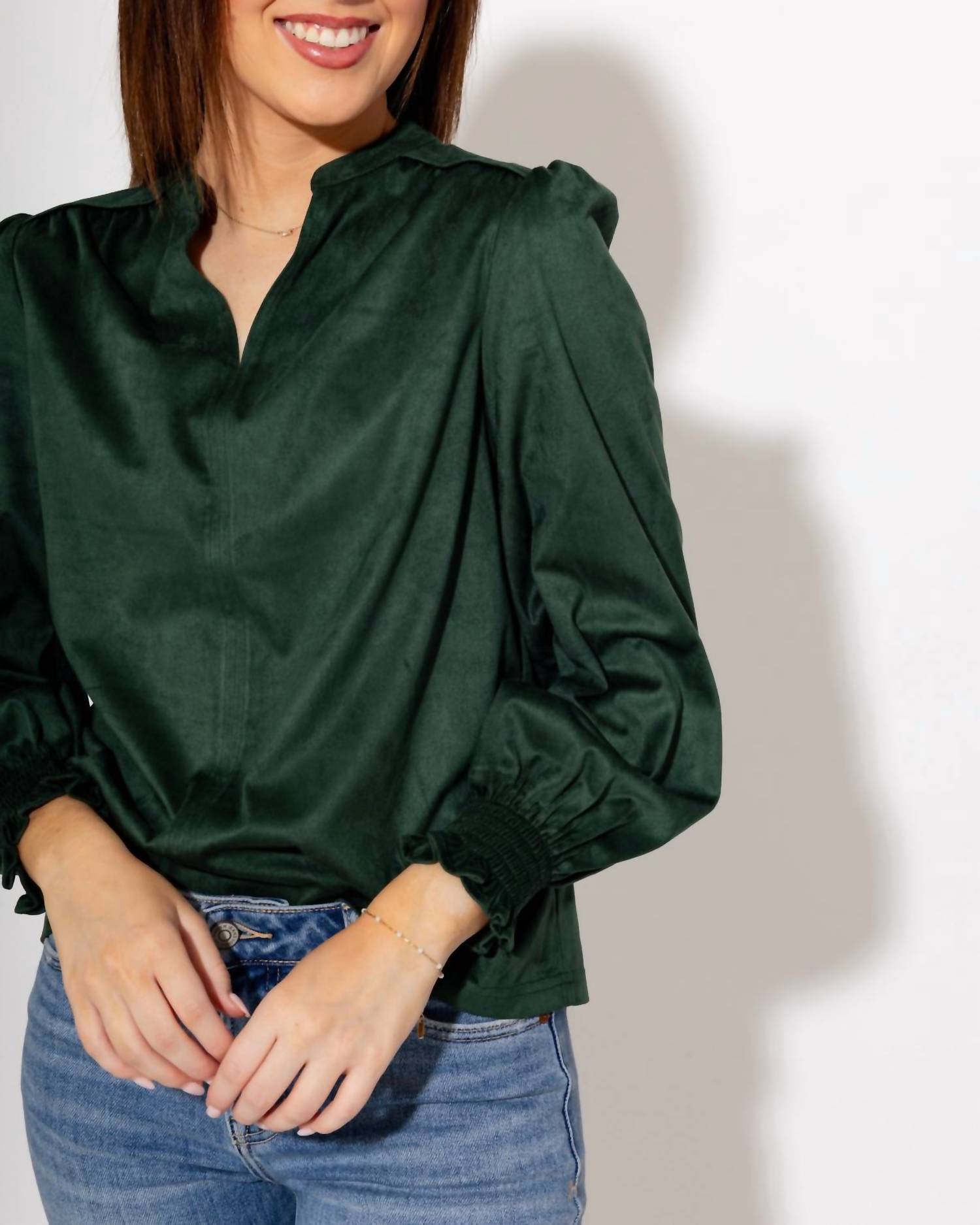 Ivy Jane - Long Sleeve Suede Top