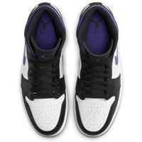 Air Jordan Men's 1 Mid Shoes in black purple white - men's sneaker - view 4
