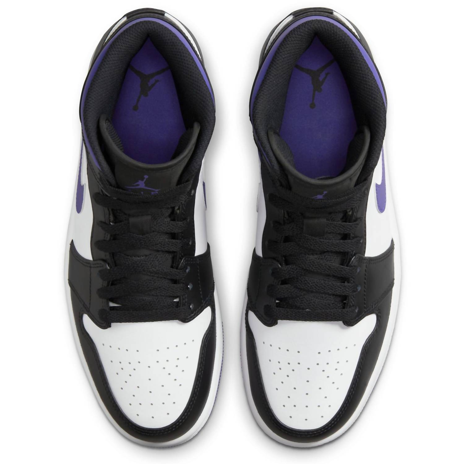 Air Jordan Men's 1 Mid Shoes in black purple white - men's sneaker - view 4
