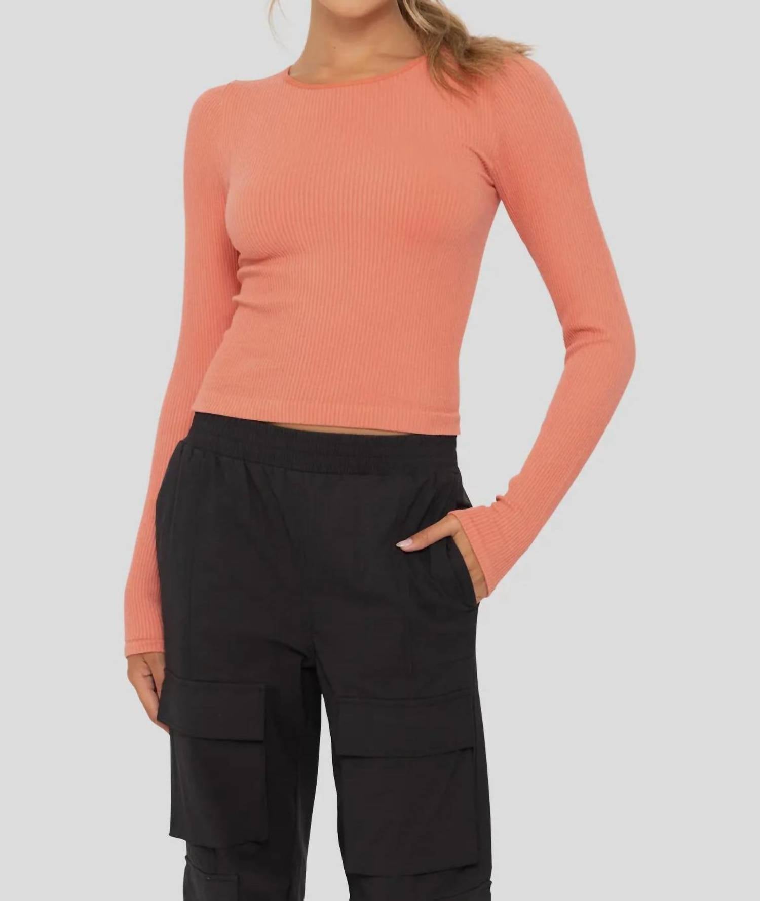 Mono B - Ribbed Long Sleeve Top