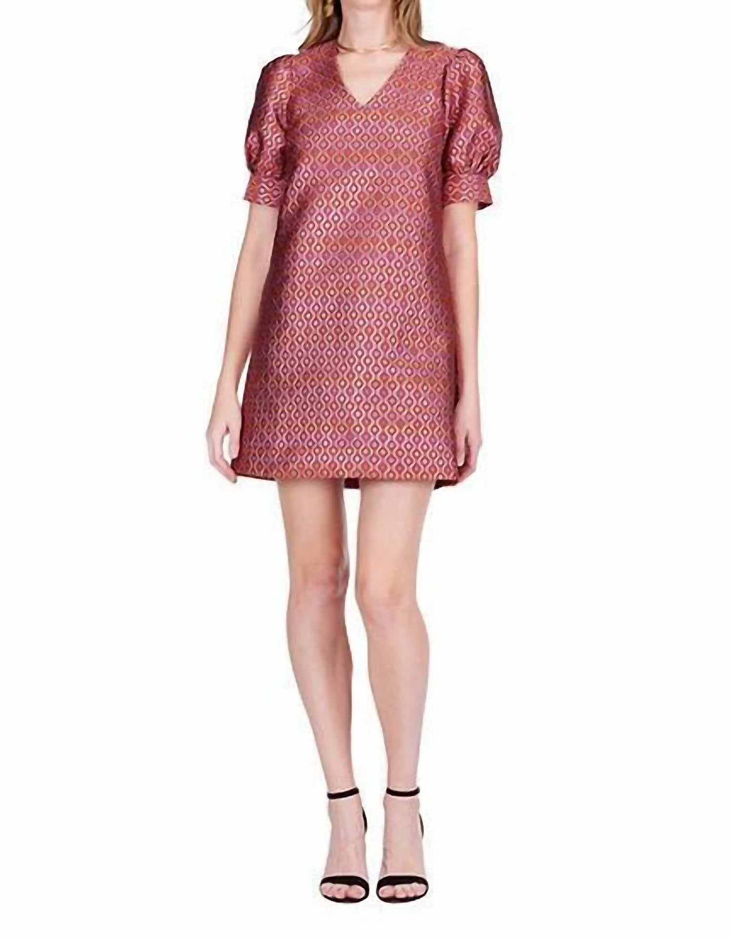 Jade - V-neck Short Sleeve Shift Dress
