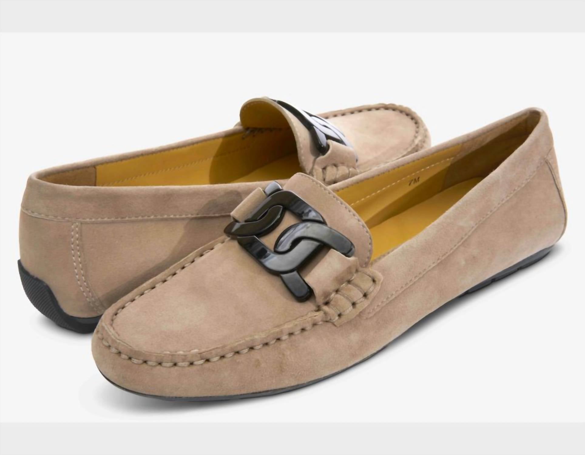 VANELi Women's Aiker Moccasin in taupe suede - women's shoe - detail view