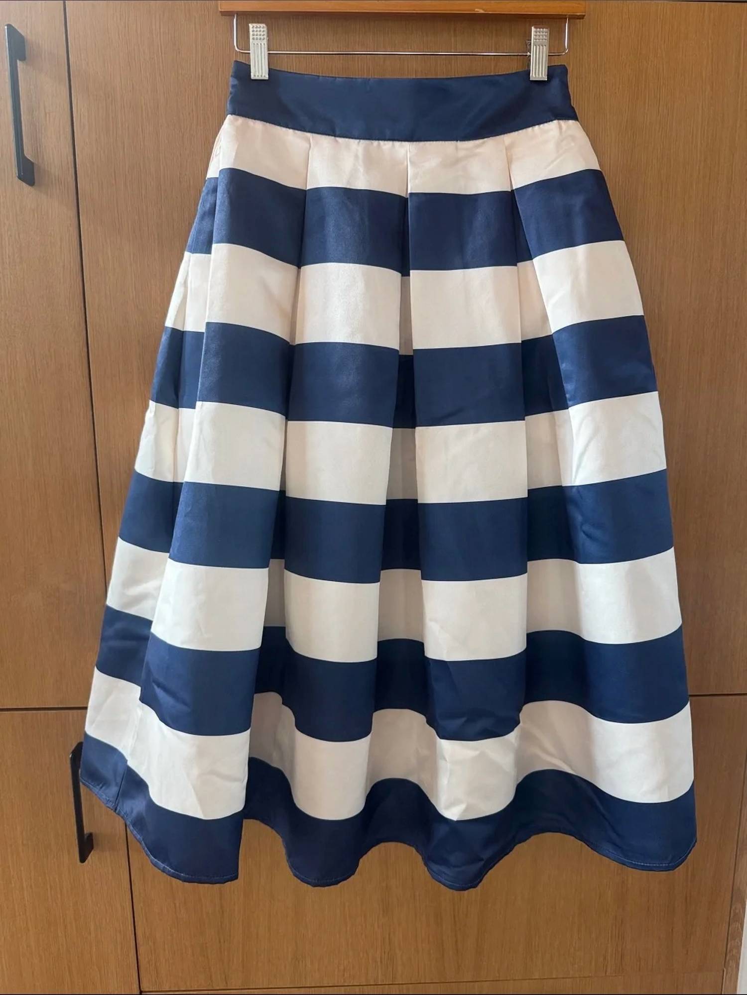 Jade By Jane - Striped Pleated Midi Skirt