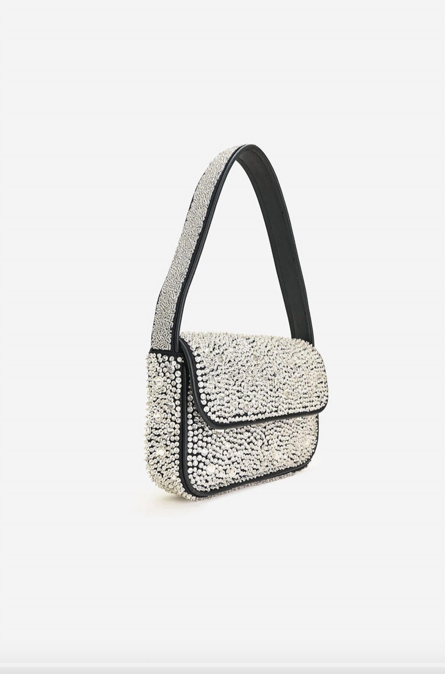 AMERICA & BEYOND Women's Moonlit Glam Shoulder Bag in diamond black - women's bag - detail view