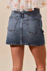 So Me - Washed Denim Mini Skirt