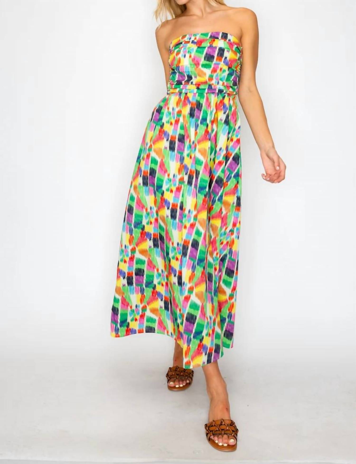 Meet Me In Santorini - Strapless Midi Dress