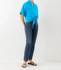 Fifteen Twenty - Women's Janice Cuffed Sleeve Tie-front Top