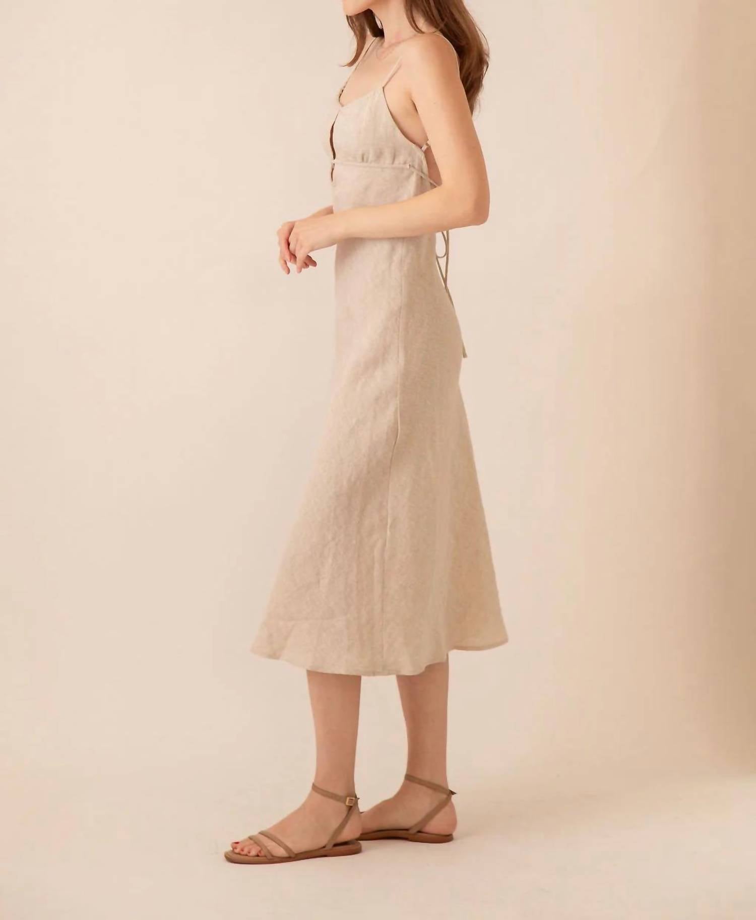 Olivaceous - Katerina Linen Dress