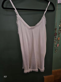 Made In Italy - Women's Silk Cami With Fringe