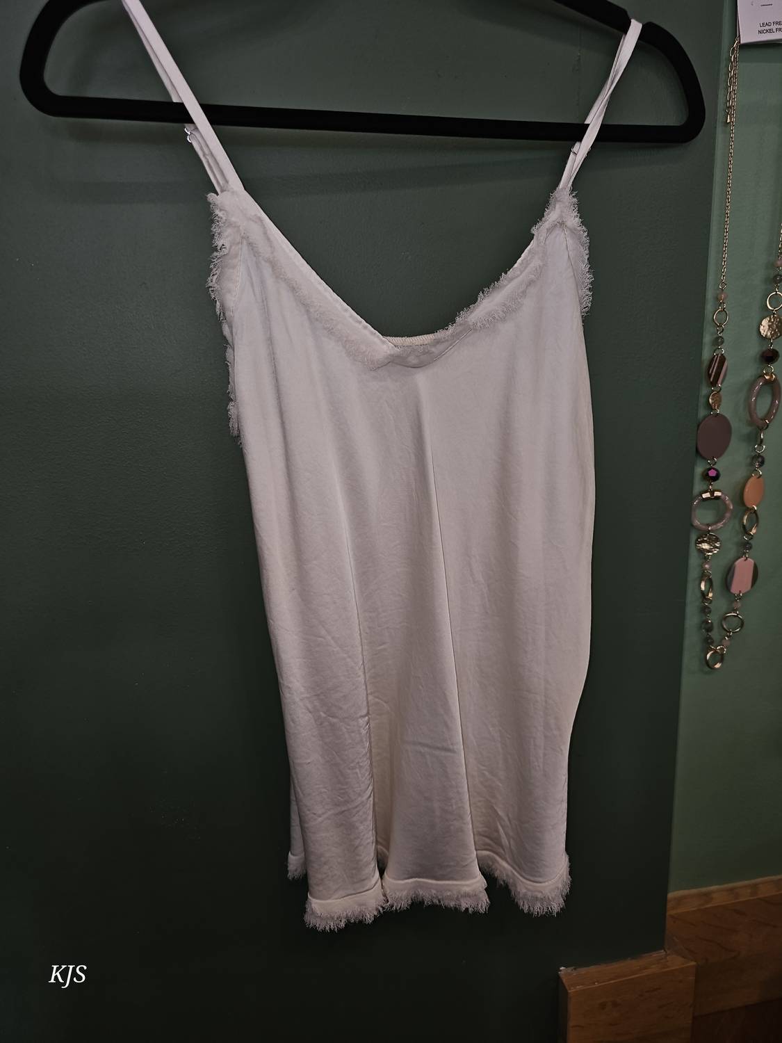 Made In Italy - Women's Silk Cami With Fringe
