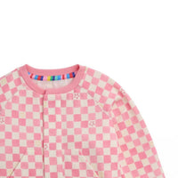 Magnetic Me - Kid's Checkerboard Brushed Fleece Romper
