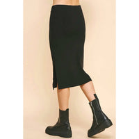 Pinch - Women's Where You Are Side Slit Sweater Midi Skirt