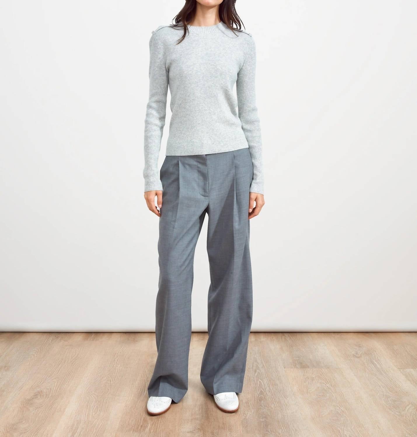 WE-AR4 Downtown Knit Sweater in ice grey - women's sweater