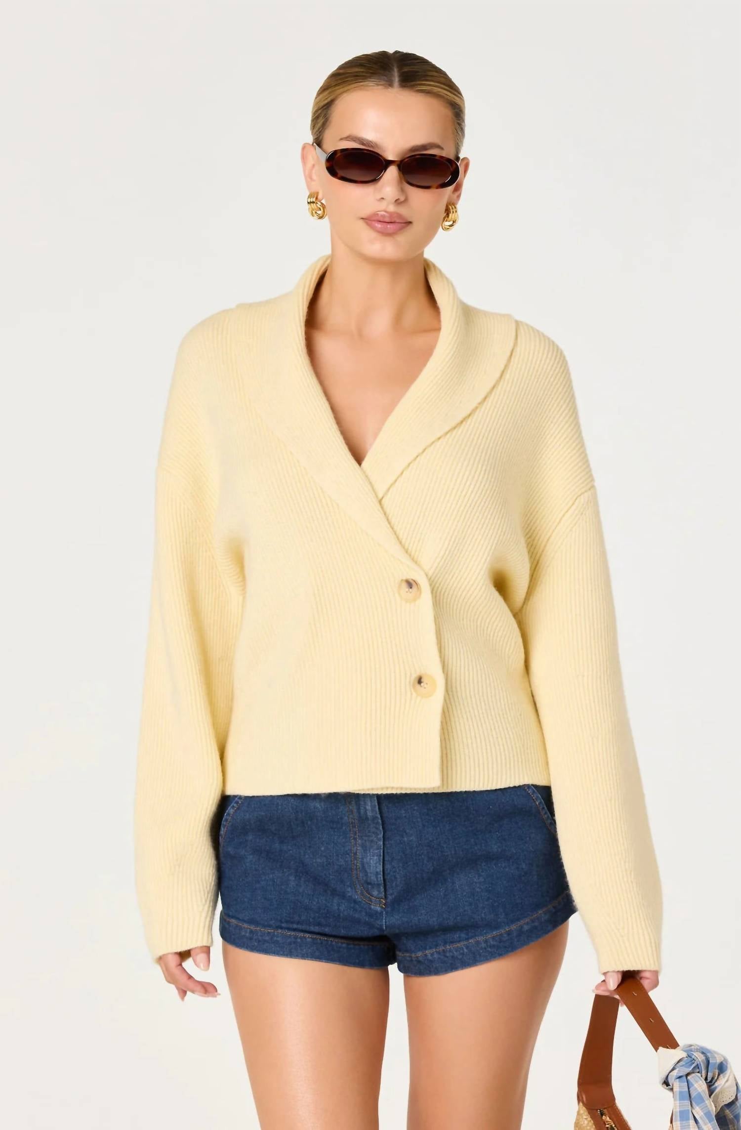 Astr - Ayleen Cross-front Collared Cardigan