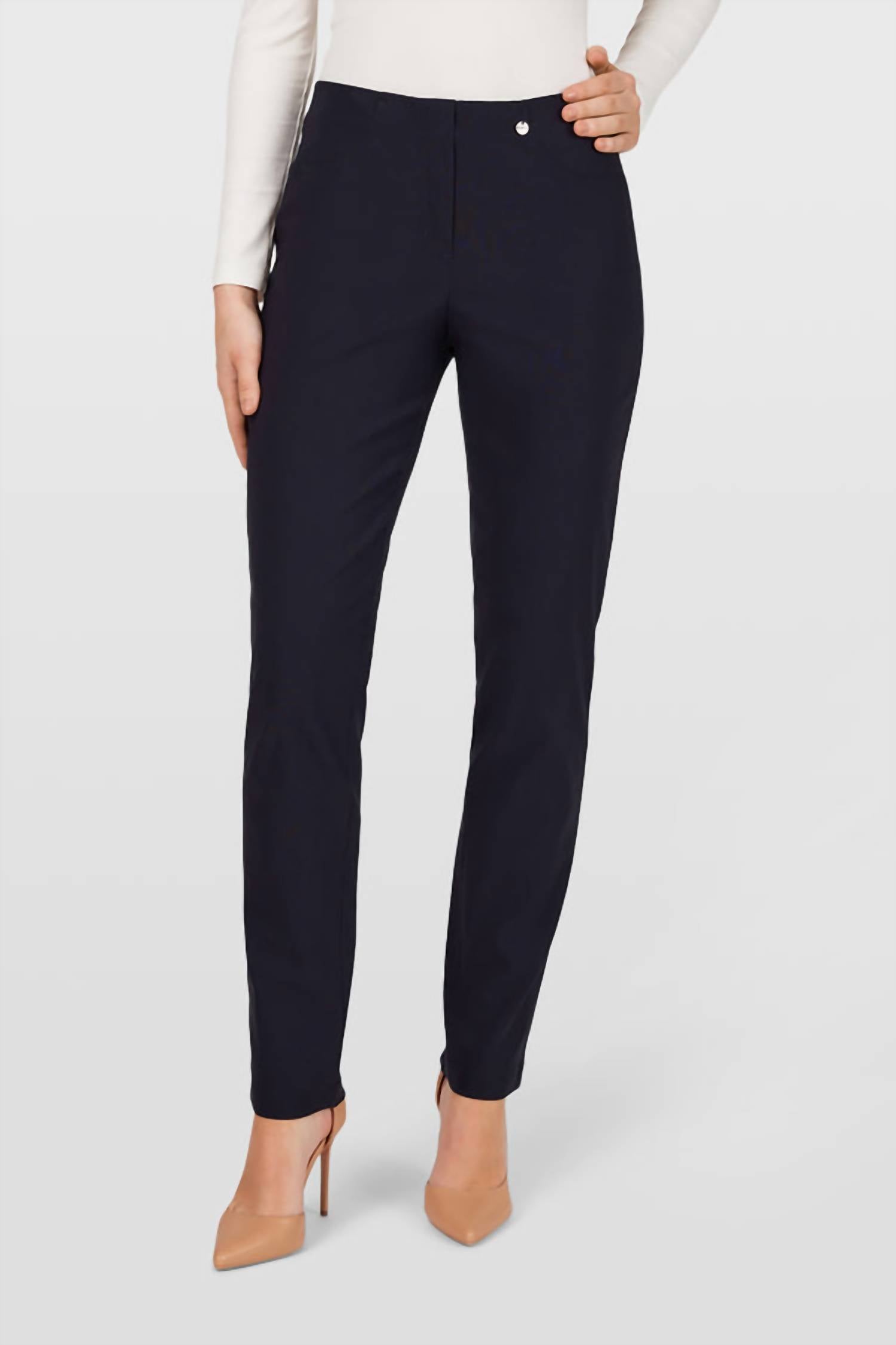 ROBELL Bella Trouser Pant in navy - women's pants