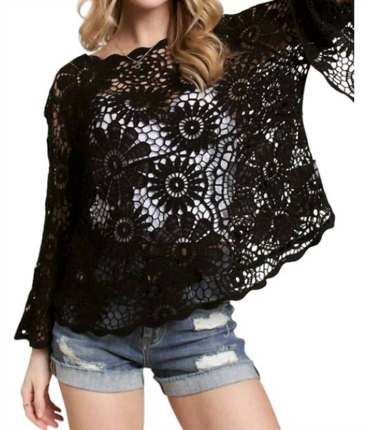 Adora - Gemma Bell Sleeve Crochet Top