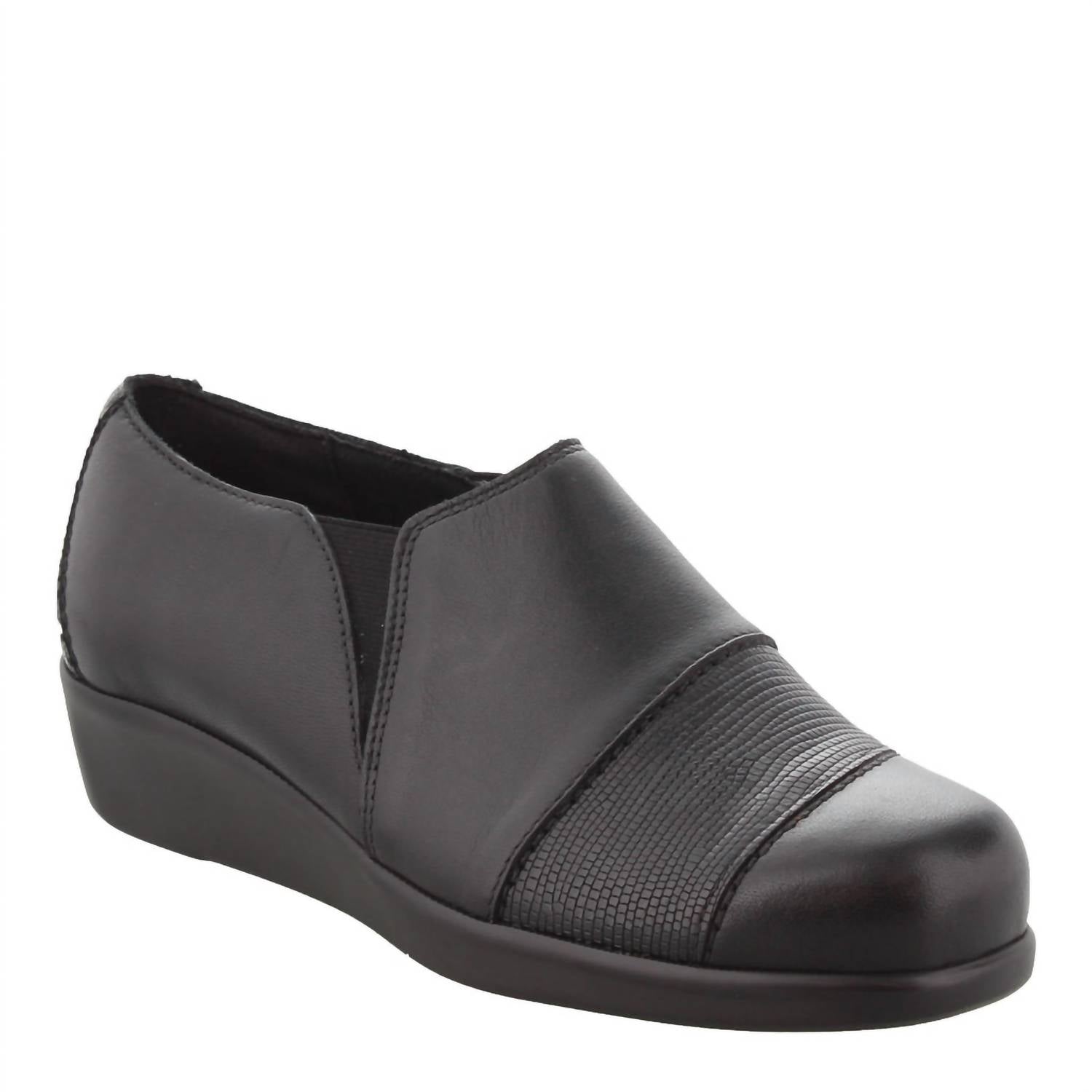 SAS Women's Nora Slip On Loafer in black lizard - women's flats - alternate view